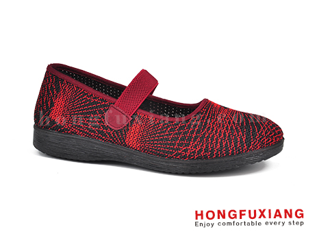 鴻福祥布鞋女鞋HL140252紅色