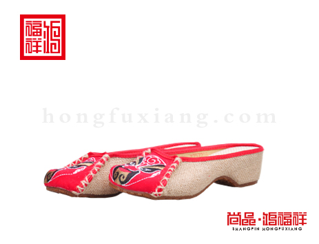 鴻福祥布鞋女鞋X257226紅色